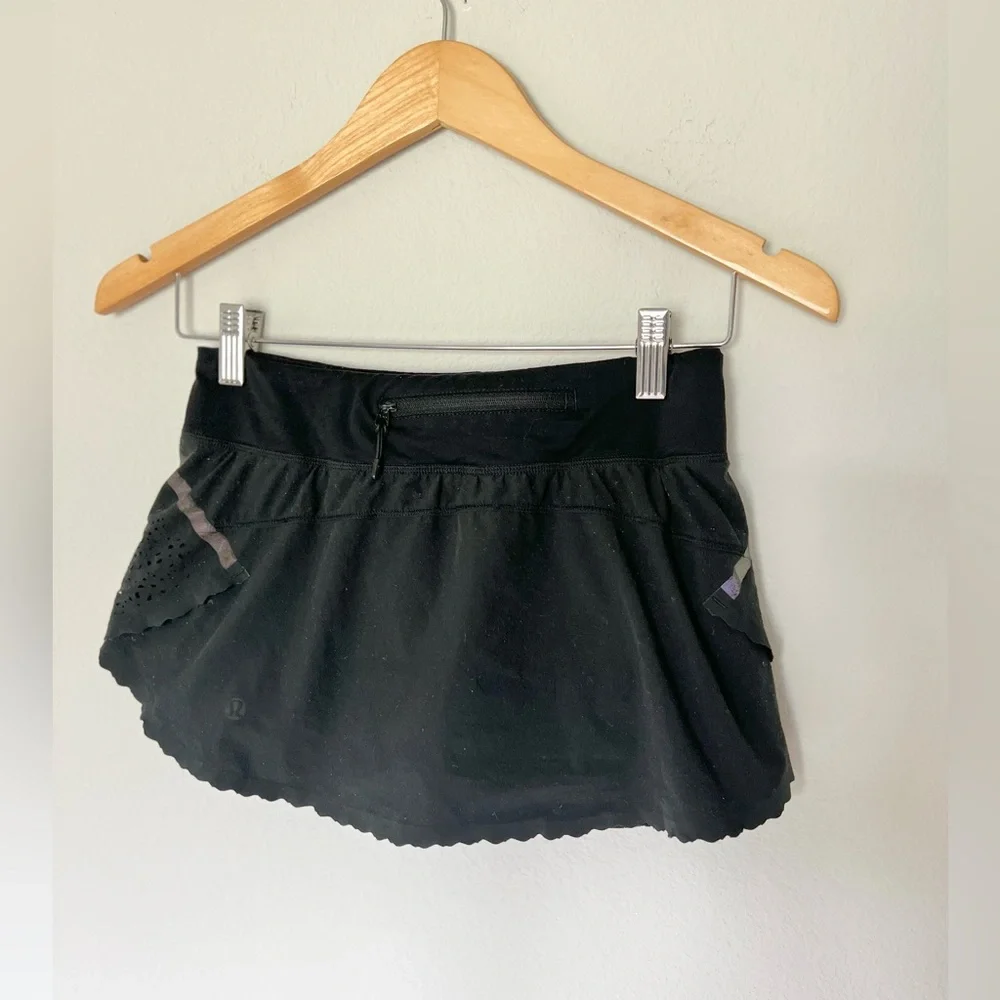 Lululemon Tennis RunLight As Air Skirt lined with Shorts Black_6